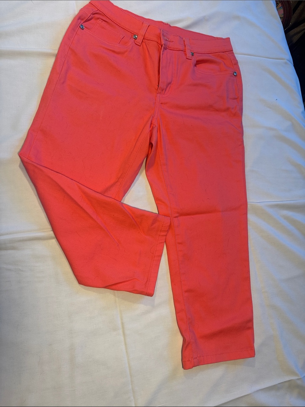 VENUS Coral Pink Ankle Crop Jeans